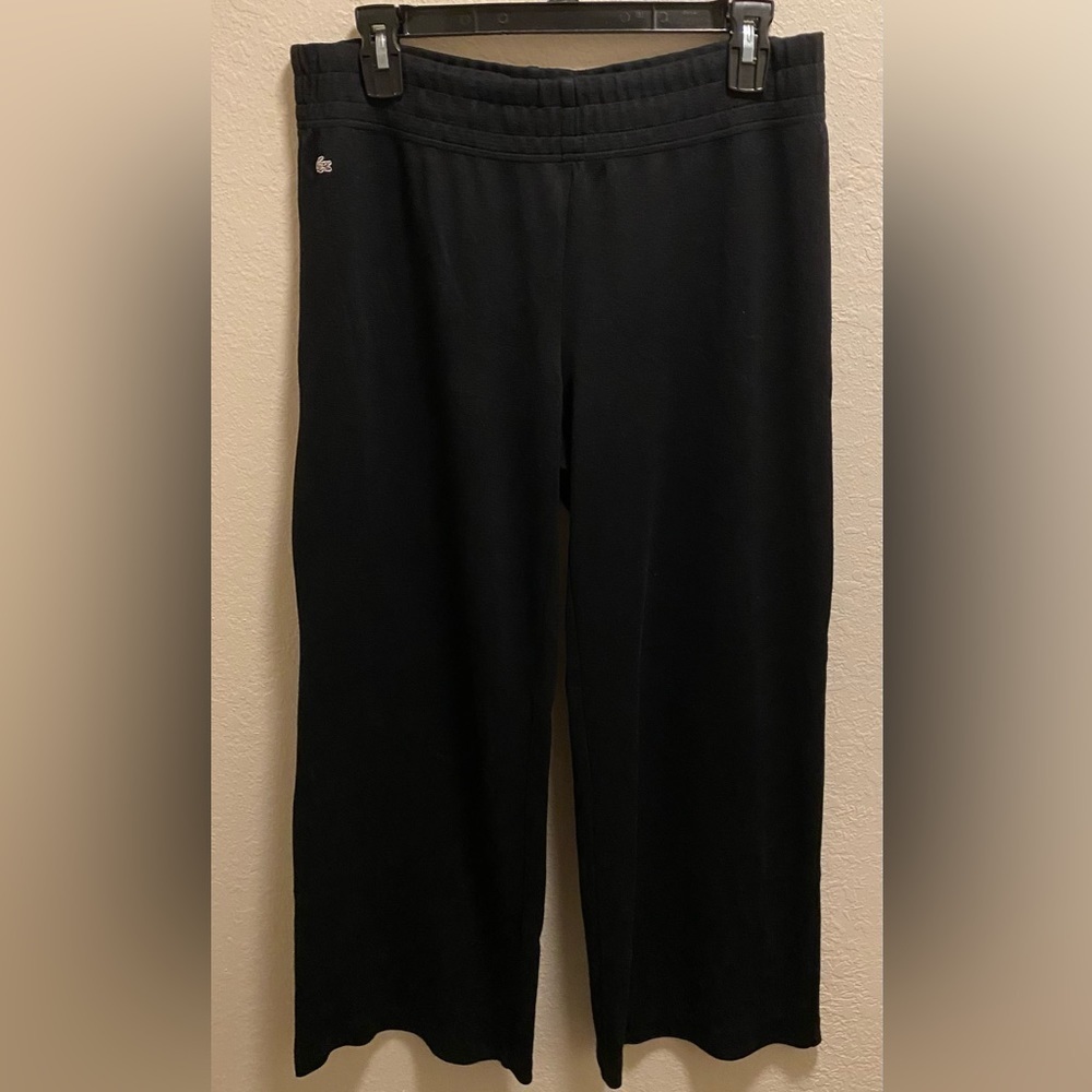Lacoste Black Women's Pull-on Wide Leg Pants Size 42